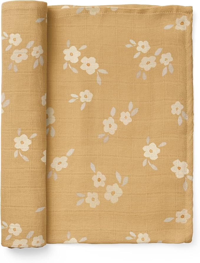 Mini Wander Swaddles for Newborns Muslin Swaddle Blankets - Breathable Soft Gender Neutral Receiving Blanket Baby Essentials | 47 x 47 Cotton - Blankets (Buttercup)