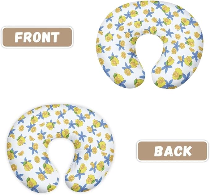 Nursing Pillow Cover,Removable Cover for Breastfeeding Pillows,Ultra-Soft Baby Nursing Pillow, Fits Newborn Feeding Pillow,Blue Stars and Lemons