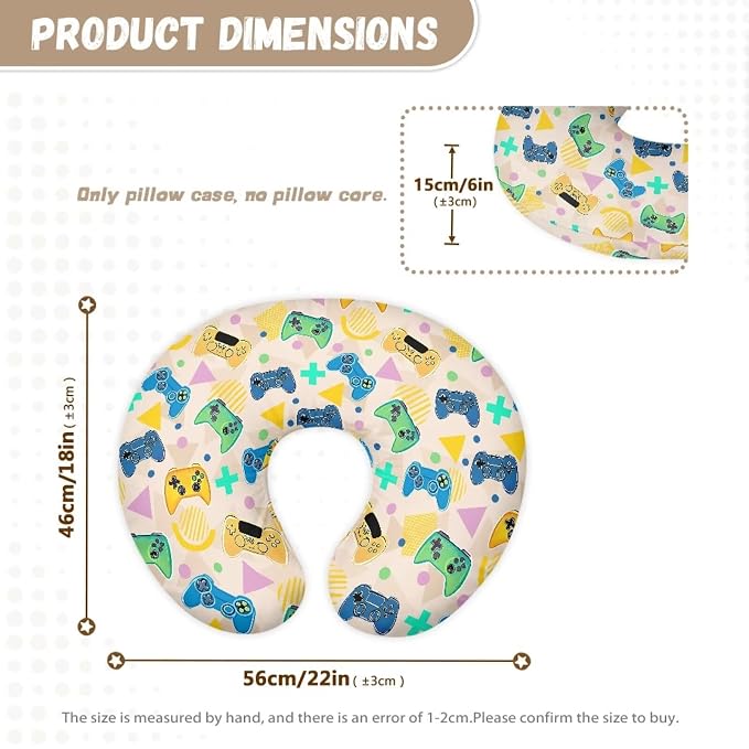 Removable Breastfeeding Pillow Cover Suitable for Newborn Breastfeeding Soft and Comfortable Fabric Breathable (Coloured PlayStation Pattern)