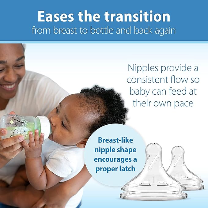 Dr. Brown's Anti-Colic Options + Wide-Neck Baby Bottle Designer Edition, Jungle, 5 oz/150 mL + Dino, 9oz/270mL, with Level 1 Slow Flow Nipple, BPA-Free, 0m+, 4-Pack