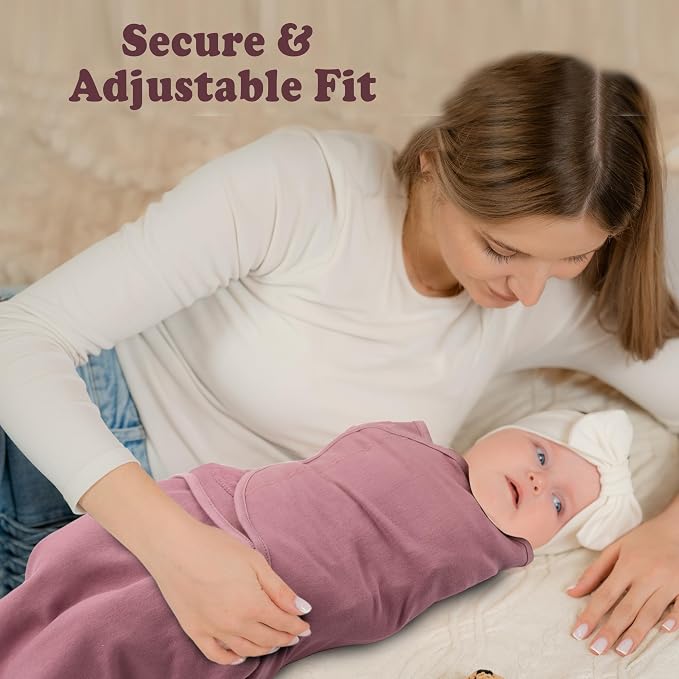 Newborn Swaddle Sleep Sacks - Infant 0-3 Months, Swaddles for Newborns Baby Girls Boys, 100% Organic Cotton Nursery Swaddling Blankets (3-Pack)