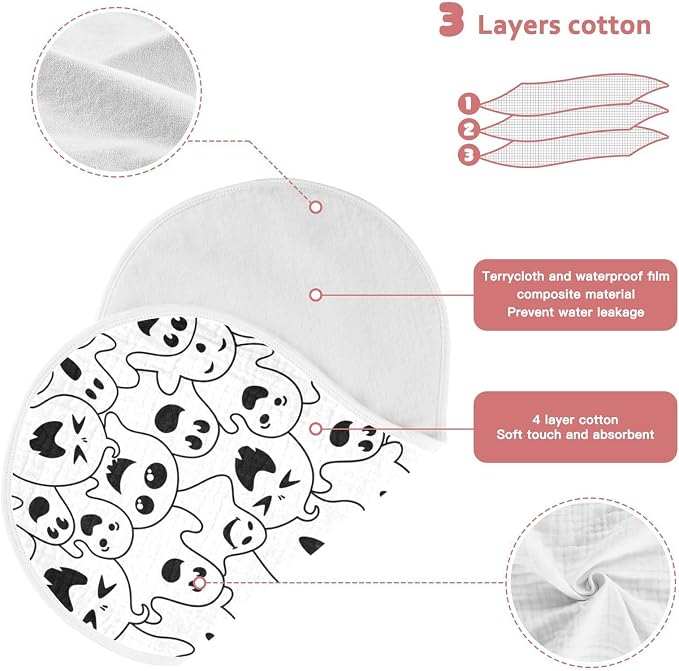 Muslin Burp Cloths for Baby Boys and Girls - 1-Pack Ultra Absorbent Halloween Ghosts Muslin Washcloths, Newborn Towel, Milk Spit Up Rags, Burp Cloth Bib for Unisex, 22 x 11 Inch