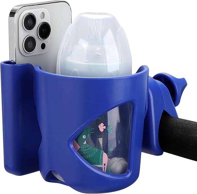 Accmor Universal Cup Holder, Stroller Cup Holder with Phone Holder, 360° Rotatable Large Caliber Designed Bottle Holder for Stroller, Bike, Wheelchair, Walker, Scooter