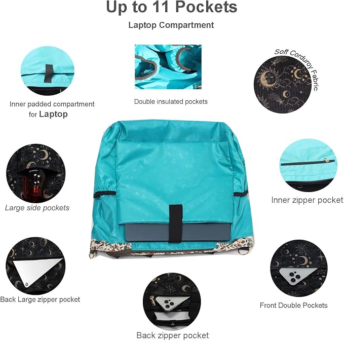 ESVAN Diaper Tote Bag Totepack Backpack Crossbody Bag 3 in 1 for Women Laptop Backpack Multifunctional with Insulated Pockets
