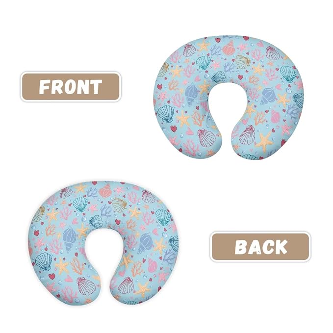 Colored Shell and Starfish Breastfeeding Pillow Slipcover for Baby Newborn U-Shaped Breastfeeding Pillowcase Cushion Cover Easy to Use and Dustptoof