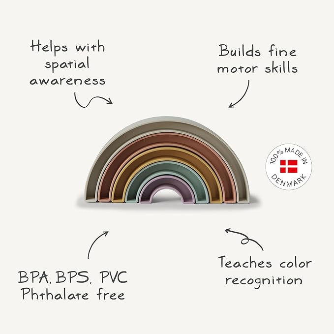mushie Rainbow Stacker Toy | Made in Denmark (Sol)