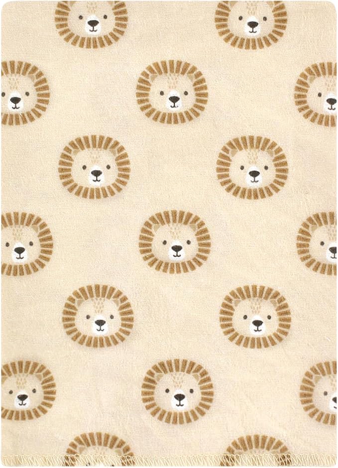 Hudson Baby Unisex Baby Cotton Flannel Burp Cloths Bundle, Brave Lion, One Size