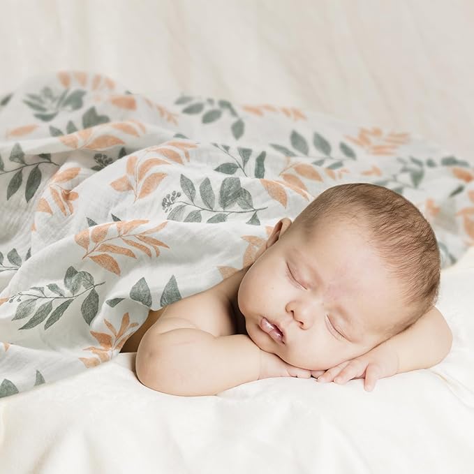 Muslin Swaddle Blankets for Newborn, 3 Pack Breathable Soft Receiving Blanket, Large 38 x 40 inches Swaddle Wrap Burping Clothes Diapers, Essentials Infant Shower Items, Toddler Gift (Gentle Colors)