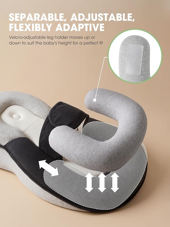 Breast Feeding Pillow for Mom and Baby: Adjustable Feeding Pillow with Detachable Layers, Wider Baby Nursing Pillow, 3D Fabric Cover and Firm Foam Support