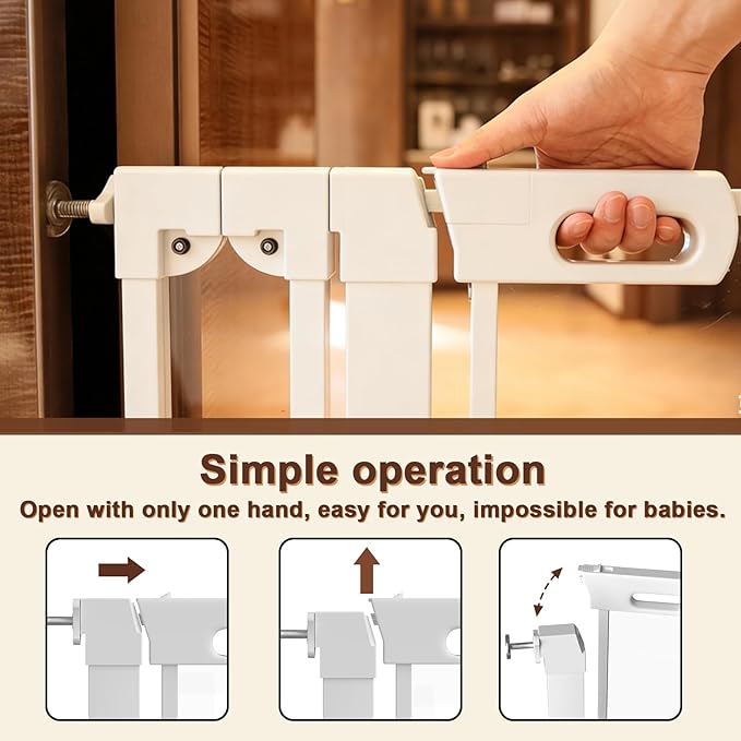 30.7" Tall Clear Acrylic Baby Gate 57.8"-66.1" Wide Pressure Mounted Clear Dog Gate Indoor - No Drill Auto Close, Walk Through Baby Gates for Stair & Doorways & Hallway