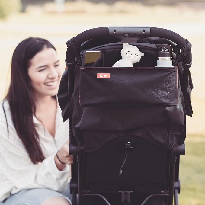 Diono Buggy Buddy Universal Stroller Organizer with Cup Holders, Secure Attachment, Zippered Pockets, Safe & Secure, Black (Pack of 3)