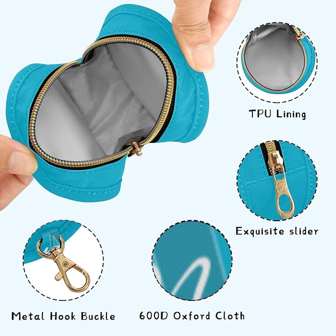 Custom Sky Blue Pacifier Holder Case for Diaper Bag Personalized Portable Travel Pacifier Storage Case with Clip Newborn Baby Pouch for Baby Boys Girls Purse Outdoor