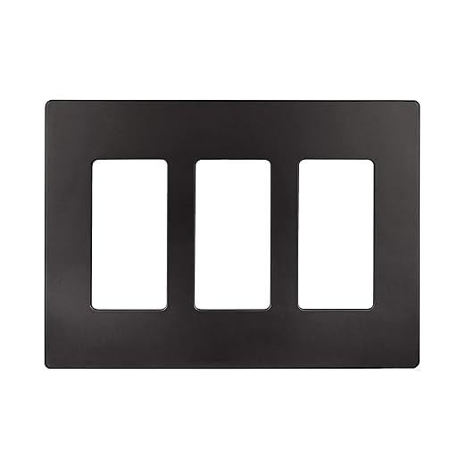 ENERLITES Elite Series Screwless Decorator Wall Plate Child Safe Outlet Cover, Size 3-Gang 4.68" H x 6.53" L, Unbreakable Polycarbonate Thermoplastic, SI8833-DB, Glossy, Dark Bronze