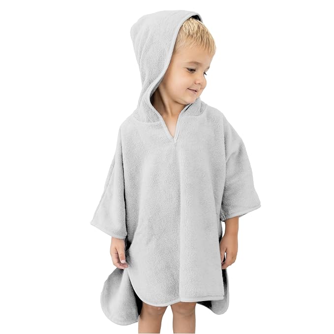 Natemia Hooded Towel Poncho – 100% Organic Cotton - Kids & Toddler Beach Towel with Hood - GOTS Certified - Gentle on Sensitive Skin - Cozy Swim & Bath Towel for Boys, Girls - Perfect Registry Gift
