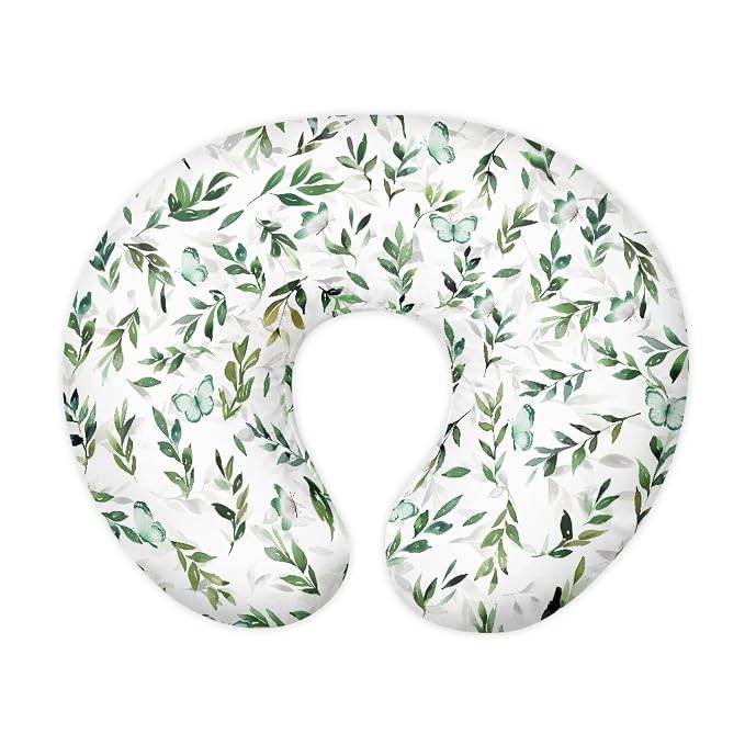 Green Leave Ultra Soft Baby Nursing Pillow Slipcover with Hidden Zipper Soft Comfortable Breastfeeding Pillow Cover for Baby Girls Boys Gift