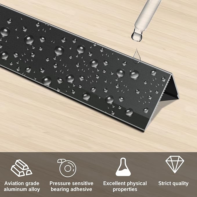 Black Color Aluminum Corner Guards Protectors for Walls, 21Ga Thickness Metal Protectors Guards with Right Angle L Shaped Piece of Metal Wall Corner Guards (0.60x0.60X48.0 Inch-6PCS)