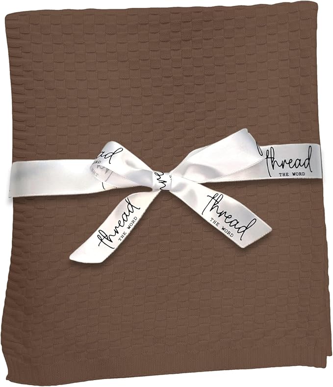 The Waffle Blanket - 100% Organic Cotton Baby Blanket, American Made, 30x40in - Bassinet, Crib, Stroller - Gift Registry Baby Shower for Newborns and Kids (Latte)