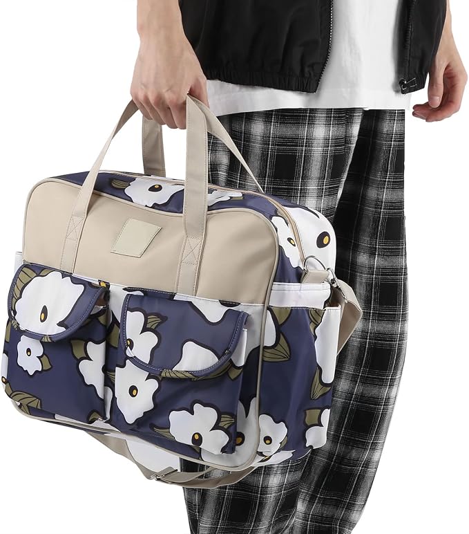 Diaper Bag, Multi Functional Portable Waterproofs Stylish Shoulder Bag Organizer Travel Backpacks with Insulated Pockets for Mom