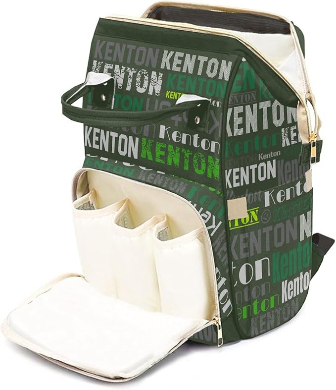 Custom Name Boy Baby Bags, Nylon Personalized Diaper Bag Backpack for Baby Boy Mom, Green, Large Capacity, Waterproof, Multifunctional, Adjustable Shoulder Straps