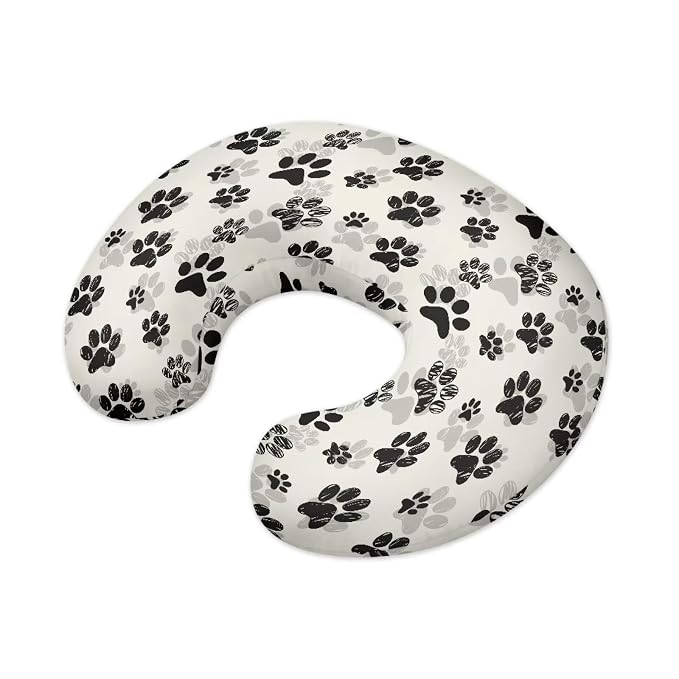 Dog Paws Nursing Pillow Case for Newborn Babies Skin-Friendly Breathable Feeding Pillows Support Cover with Hidden Zipper for Boys Girls New Parents Gift