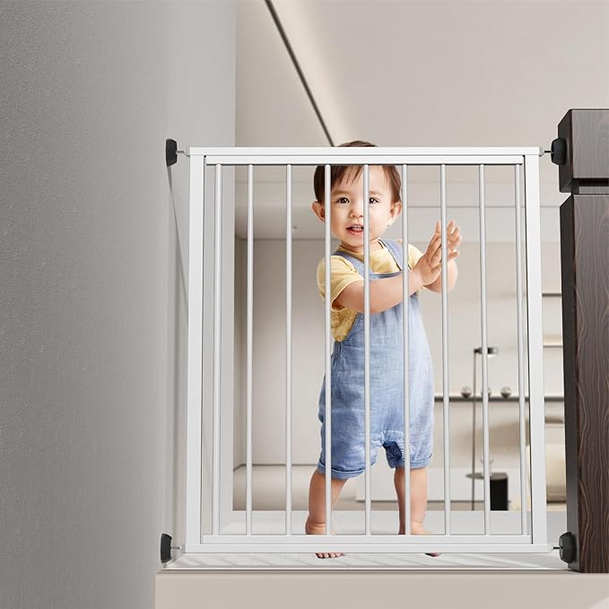 ICERO Baby Wall & Door Protector - Protect Pet & Dog Gates - Mounted Gates Work on Stairs - 4 Pack - Black