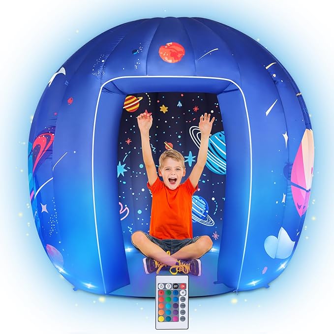 Subao Sensory Tent for Kids & Adults,Astronaut Galaxy Inflatable Light Up Sensory Toys for Autism & ADHD,Kids Tent for Home School Classroom Party Indoor Play,Autism Sensory Products for Calm Corner