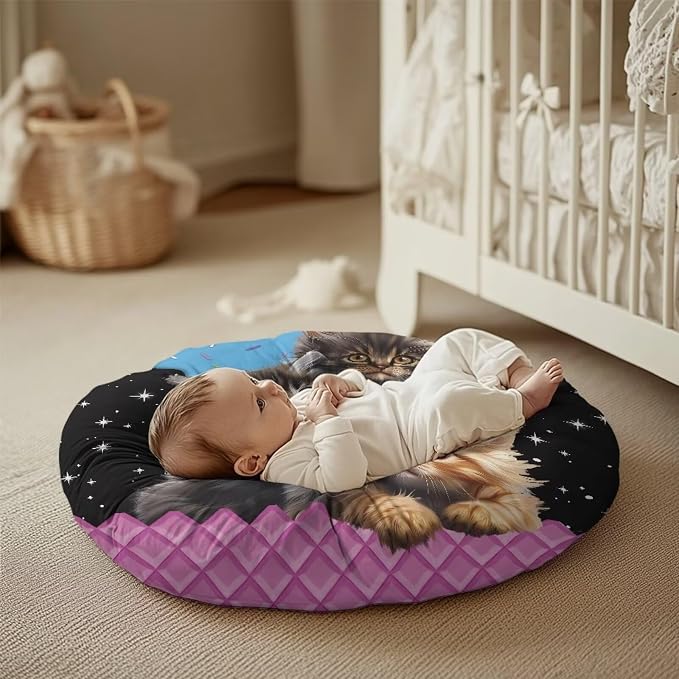 Cute Kitten Nursing Pillow Cover Breastfeeding Pillow Slipcover for Baby Boys & Girls Nursing Pillow Case for Newborn Soft Fabric Fits Snug On Infant Pillow Not Included