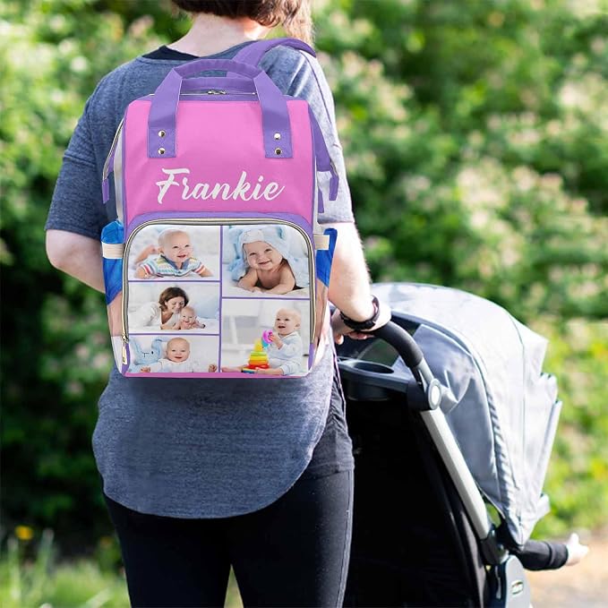 M YESCUSTOM Custom Baby Diaper Backpack Large Diaper Bag with Insulated Pockets Mommy Bags Boys Girl Unisex Multifunction Travel Baby Newborn Gift 6 Photos