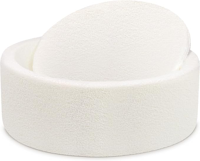 Imitation Teddy Foam Ball Pits 35.4"x 11.8" Soft Round Playpen for Toddlers Pets with Soft Memory Sponge for Babies Indoor and Outdoor Game White(Balls not Included)