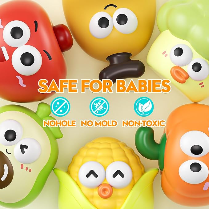 Light Up Bath Toys for Kids Ages 1-3, Water Activated Bathtub Toys with 6 Cute Characters, Kids Bath Toy Set for 1 2 3 Year Old Toddler Boys Girls Gifts