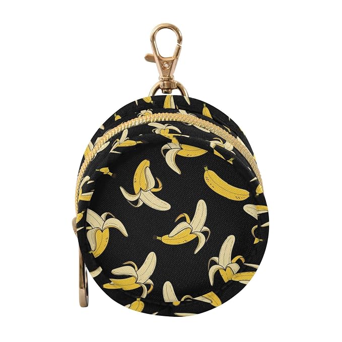 Cartoon Banana Black Print Pacifier Holder Case with Clip Paci Holder Pacifier Storage Case Container Portable for Diaper Bag Newborn Girl Boy Essentials