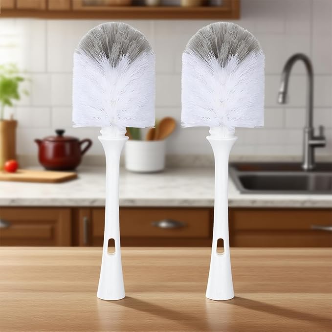 Bottle Brush Replacement Head - Compatible with OXO Bottle Brush. Grayish-White (Pack of 2).