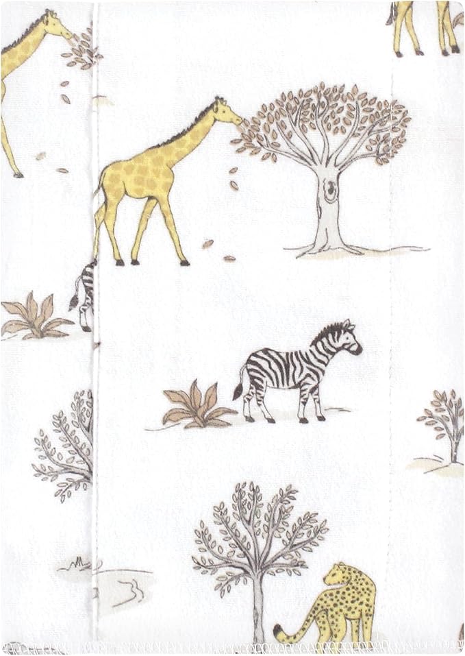 Luvable Friends Hudson Baby Flannel Burp Cloths 7pk, Wild Safari World