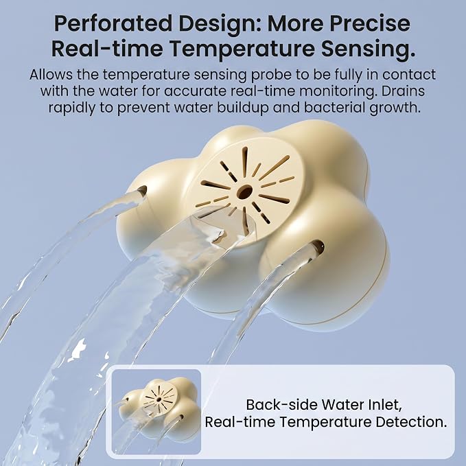 Bath Water Thermometer, Digl Baby Bath Thermometer, 3-Color Temperature Alert Floating Cloud Shape for Newborns, Yellow