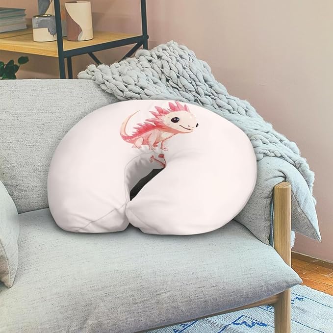 Pink Axolotl Nursing Pillow Cover for Infant Snug, Breastfeeding Pillow Slipcover for Baby Girls/Boys, Soft Snug Fits On Newborn Feeding Pillow Case
