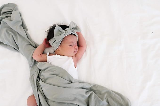 Copper Pearl Swaddle Blankets for Newborns | Soft Stretchy Receiving Blankets for Boys and Girls | Large 46 x 46 Inch Baby Blankets | Lightweight and Breathable Swaddles | Stone