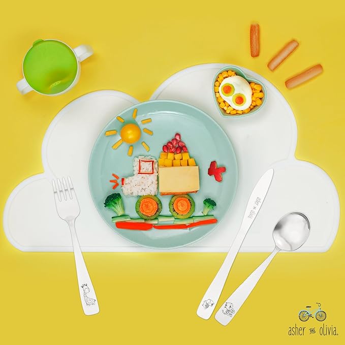 Kids Utensils Silverware Set ??2-Piece Toddler Silverware Includes 4 Forks 4 Spoons and 4 Kid-Friendly Knives - Cutlery Metal Flatware Set for Preschooler Baby Child
