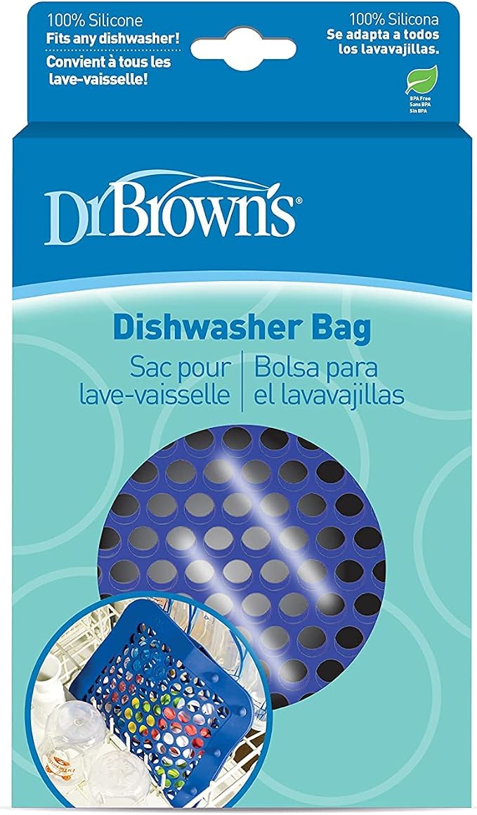 Dr. Brown's Universal Baby Bottle and Accessory Drying Rack with Dishwasher Basket and Dishwasher Bag, for Standard Parts