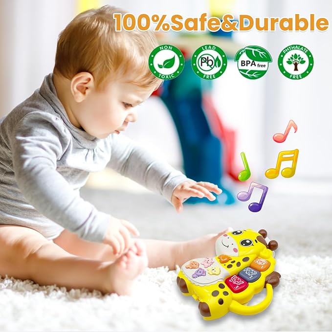 Baby Piano Toy, 6-12 Months Light Up Musical Baby Toys for 0 3 6 9 Months, Early Learning Educational Boys Girls Gifts (Giraffe)