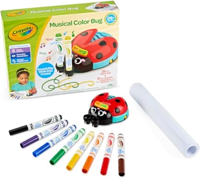 Crayola Musical Color Bug, Toddler Sensory Toy, Ladybug Toy for Kids, Arts & Crafts, Gifts for Toddlers, Ages 2, 3, 4