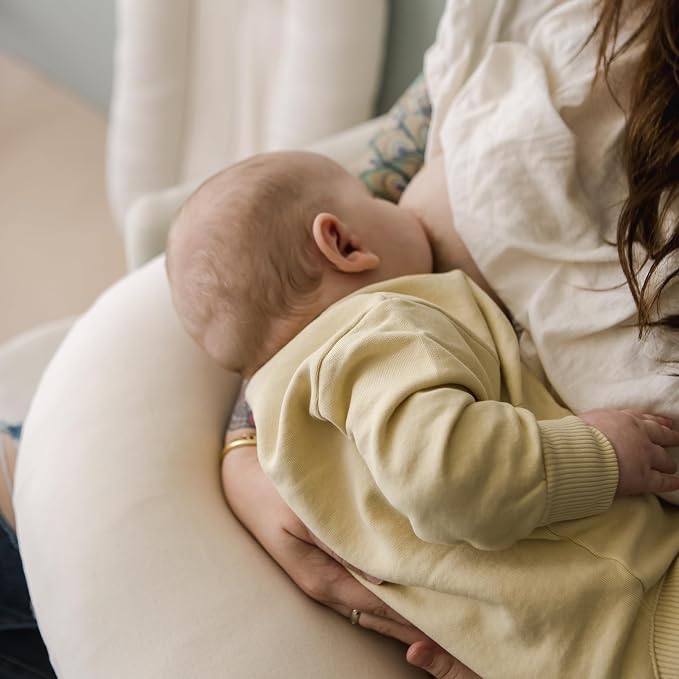 Snuggle Me Organic Feeding Support Pillow Cover, Machine Washable 100% Organic Cotton, Soft Nursing Cover for Breastfeeding, Pillow Slipcover for Baby Girls Boys Newborn - Natural