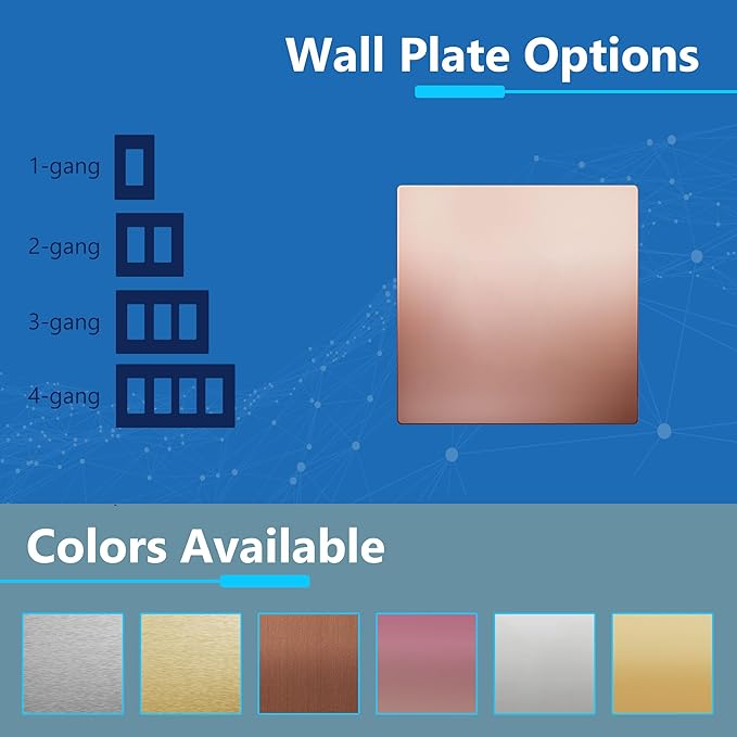 LIDER Double Blank Screwless Metal-Surface Wall Plate, Temperature and Impact Resistant, Stainless Steel, Modern Decoration Upgrade, Mid-Size 2-Gang 4.88??x 4.92?? Polished Rose Gold