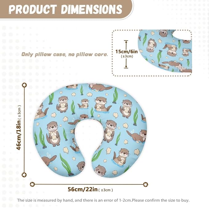 Sloth and Shell Nursing Pillowcase Baby Breastfeeding Slipcover Infant Newborn Nursery Bottle Pillowcase Easy to Use and Dustptoof