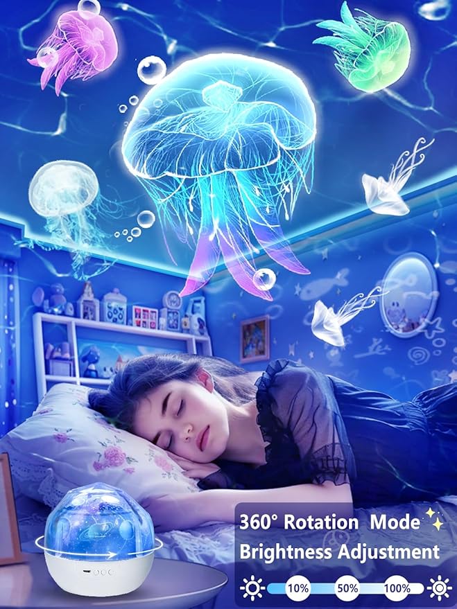 Night Light for Kids + 21 Sets of Films, Kids Night Light Projector for Bedroom, Ceiling, Projector Night Night for Baby Girls with 360° Rotation, Dimmable for Birthday, Christmas, Nursery, Room Decor