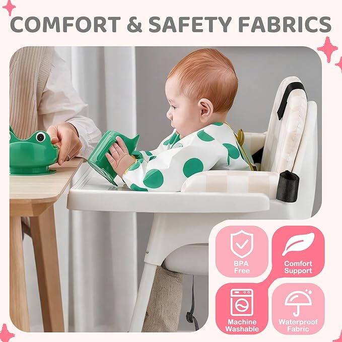 Portable Baby Shopping Cart Seat, High Chair Cover for Outdoor, One-Hand Installation Cart Seat Cover, Comfortable and Supportive Foam-Padded, Grocery Cart Baby Seat ??Pink Checkered