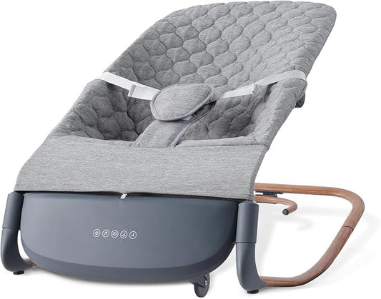 VaVaSoo 2-in-1 Auto Baby Rocker & Toddler Chair (up to 40 lbs), Dual Powered (Type-C or Battery), Motion Sensing Electric Rocking Adjustable Support Bar for Stationary Seat, Music & Timer