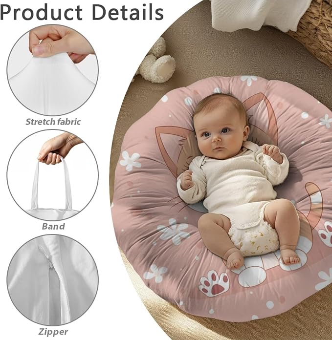 Cute Kitten Pillow Covers for Breastfeeding Pillow Soft and Stretchy Breastfeeding Pillow Covers for Breastfeeding Mom,Cozy Nursing Slipcover for Boys and Girls Pillowcase