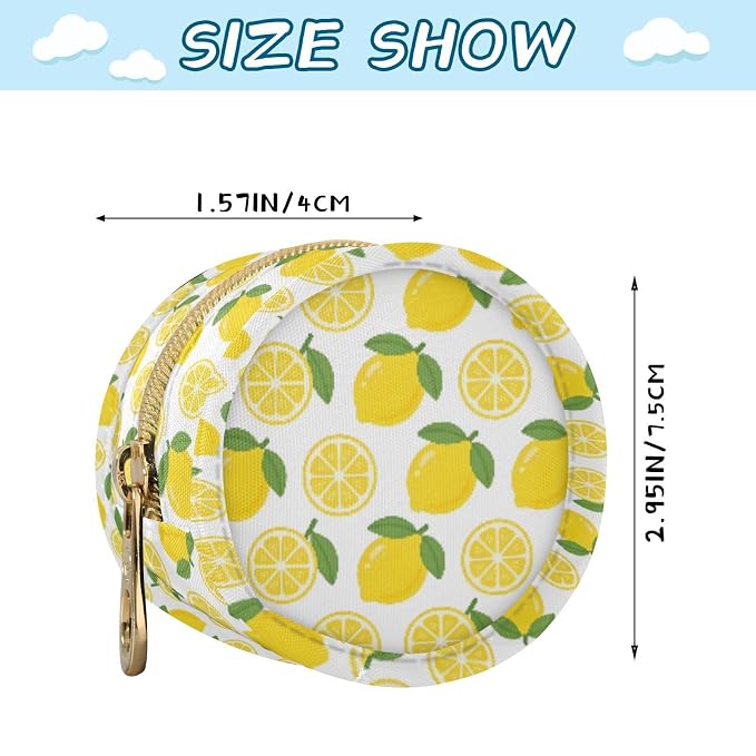 Baby Pacifier Case with Clip, Lemon Pattern Portable Pacifier Holder, TPU Lined Dust-Proof Storage Pouch for Diaper Bag and Stroller