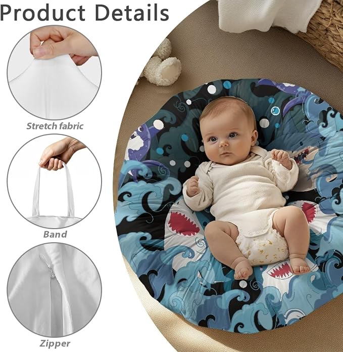 Shark Nursing Pillow Cover Neutral Breastfeeding Pillow Cover Fits 26in*24in Nursing Pillow for Baby Boy Girl Neutral Baby Nursing Pillow Cover Newborn Gift Choice for Mom