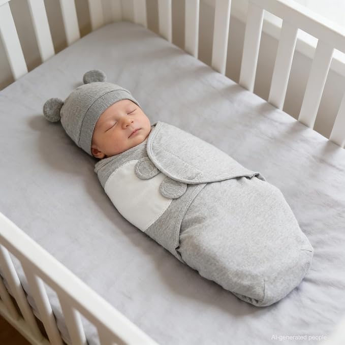 Baby Swaddle Sleep Sack with Hat Set for 0-3 months 3-Pack Soft Cotton Newborn Wearable Swaddle Wrap for Girls Boys